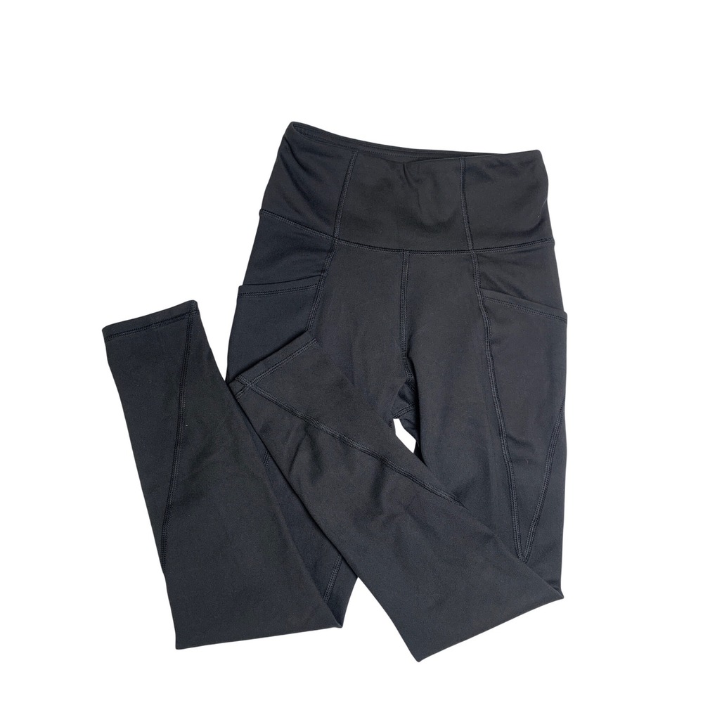 Freely Womens Black High‎ Waisted Pocket Leggings Small Athletic Yoga Pants S